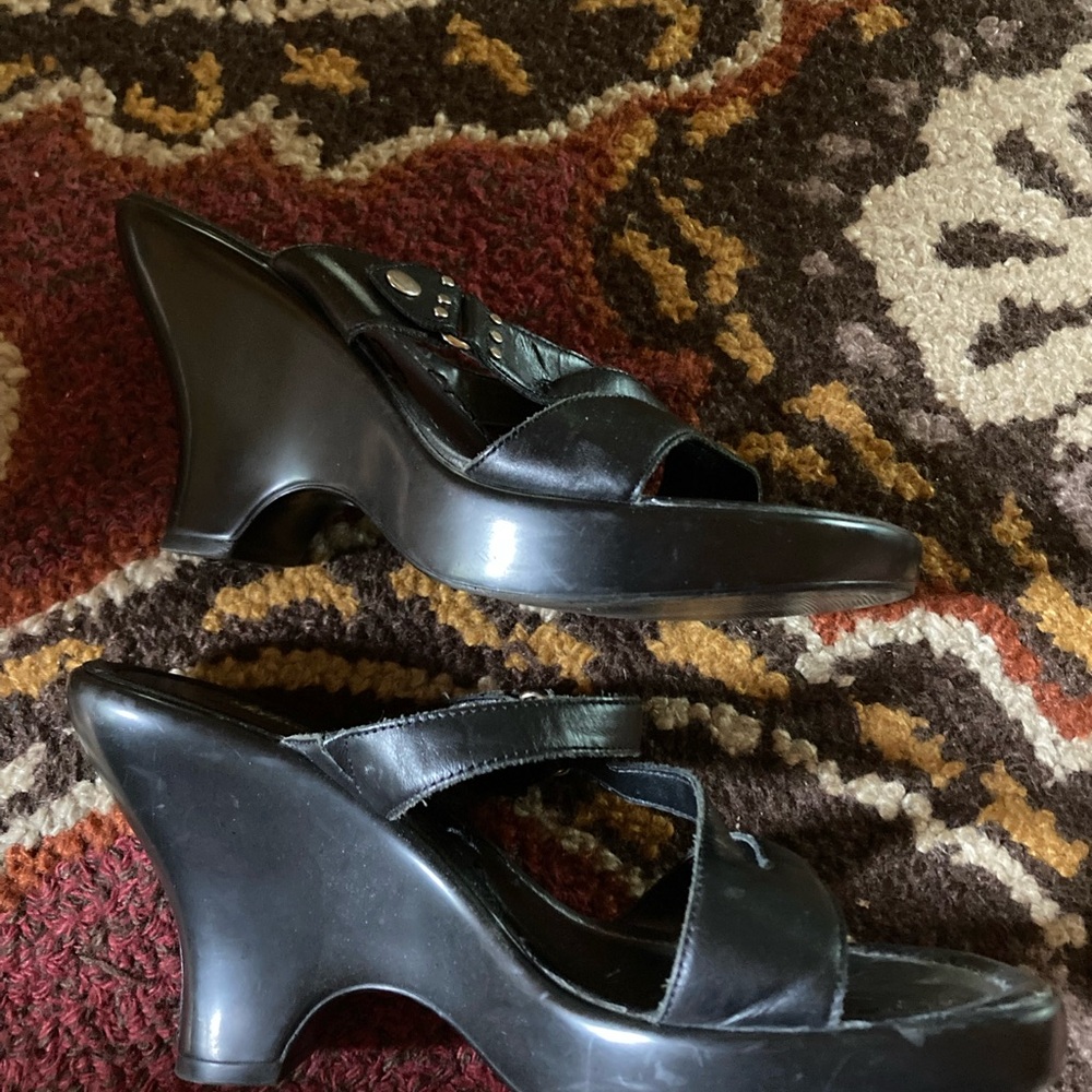 Style & Co. Black Sandals Wedge size 9.5